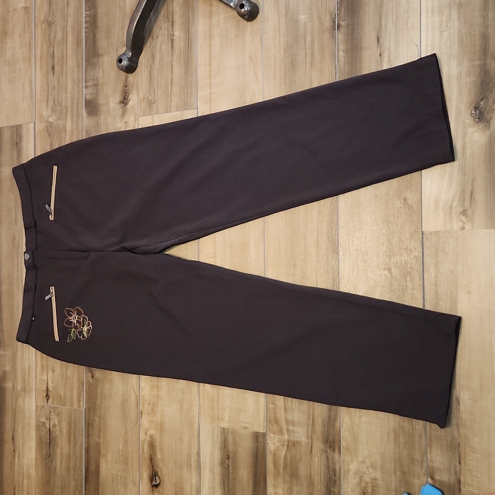 winter ski pants lined 2 front zipper pockets snow chocolate brown